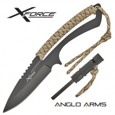 XForce Fixed Blade Knive with Paracord fire starter and whistle